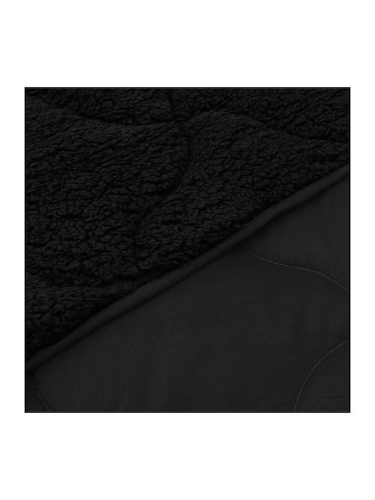 vidaXL Decke Vlies Einzeln 155x220cm Schwarz