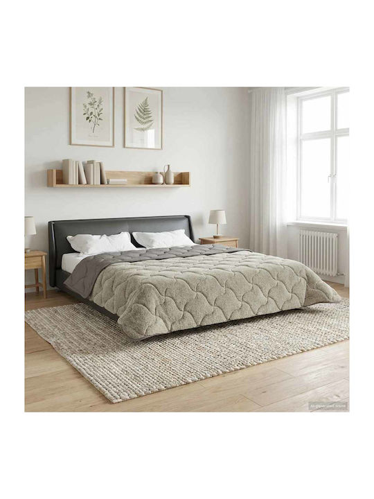 vidaXL Fleece Double Blanket 200x200cm Light Gray
