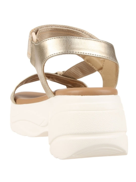Damen Flache Sandalen Beige