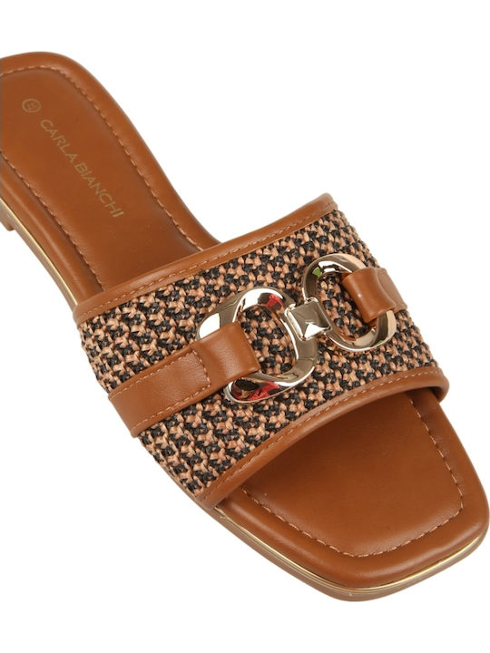 Damen Flache Sandalen Braun