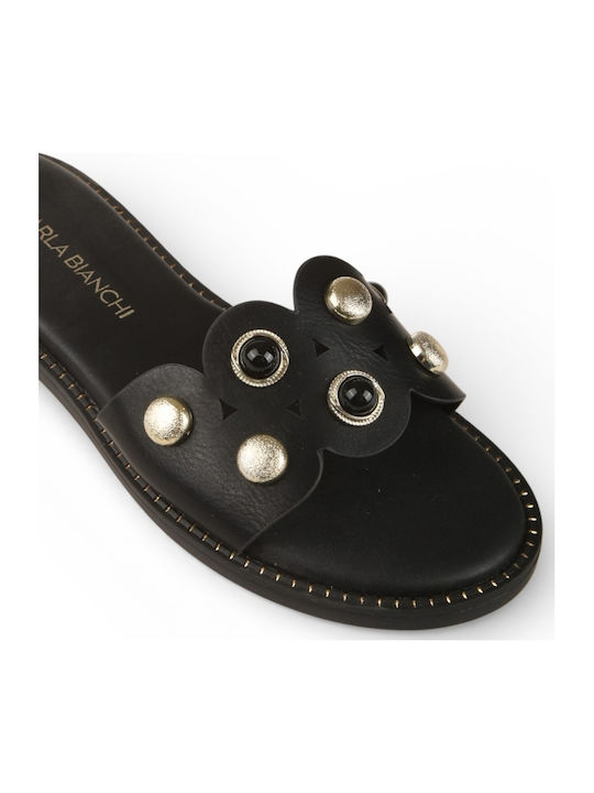 Damen Flache Sandalen Schwarz