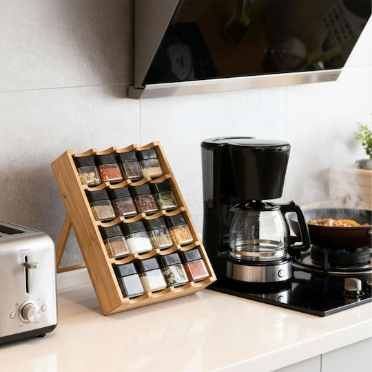 Relaxdays Gewürzgläser aus Bamboo auf Basis Braun Relaxdays Gewürzgläser aus Bamboo auf Basis Braun