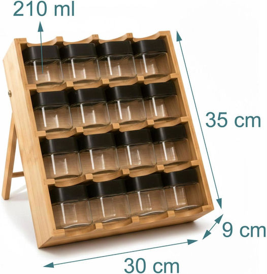 Relaxdays Gewürzgläser aus Bamboo auf Basis Braun