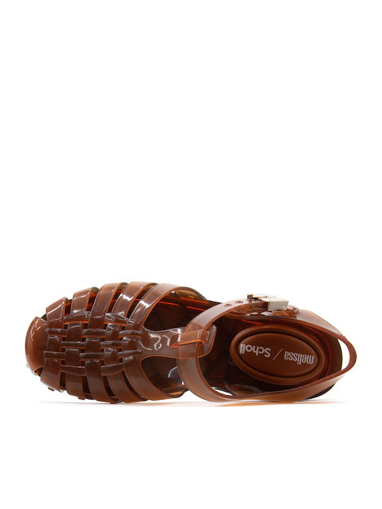 Damen Flache Sandalen Braun