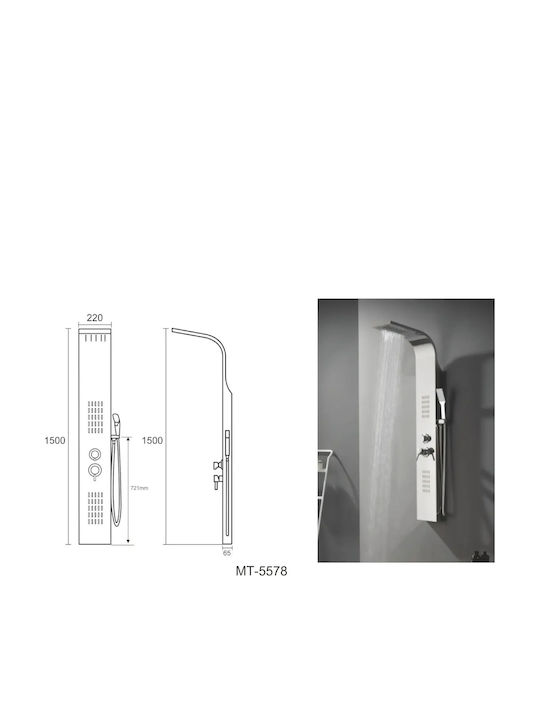 H2O Duschsäule Silber