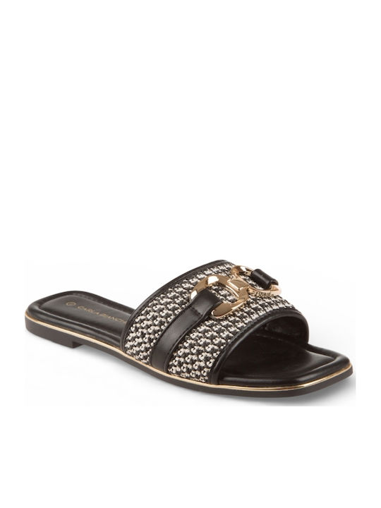 Damen Flache Sandalen Schwarz