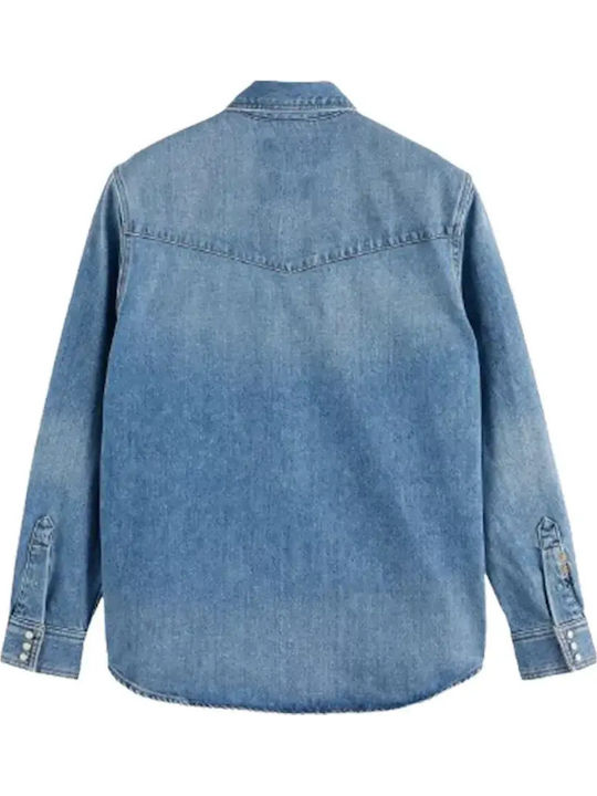 Long Sleeve Blue Denim Shirt