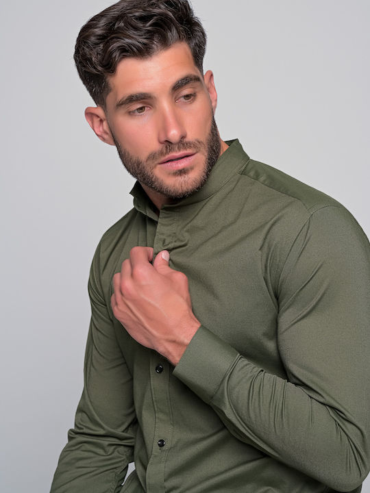 Hernando Long Sleeve Shirt in Regular Fit Khaki