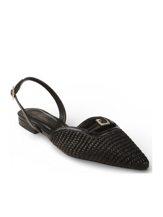 Γυναικείες Μπαλαρίνες Slingback σε Μαύρο Χρώμα
