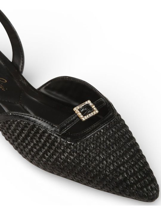 Γυναικείες Μπαλαρίνες Slingback σε Μαύρο Χρώμα