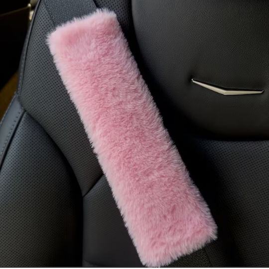 Husă Pentru Centura De Siguranță Auto Din Blană Set 2 Bucăți Roz