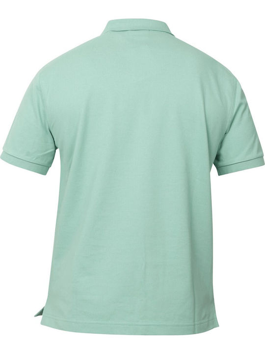 Shield Polo Short Sleeve Blouse Turquoise