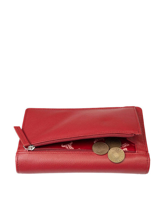 Leder Damenbrieftasche mit RFID Rot
