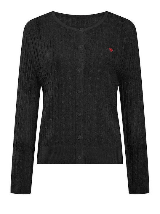 Celestino Women's Knitted Cardigan Heart Black