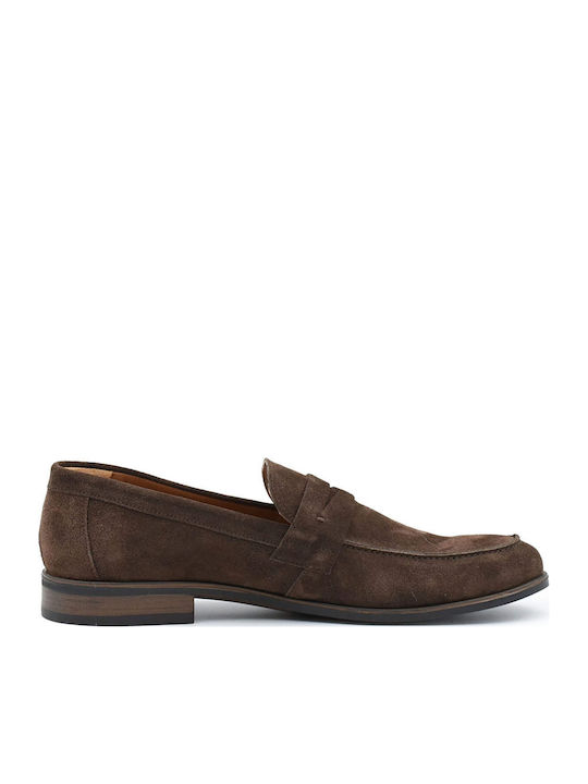 Δερμάτινα Ανδρικά Loafers σε Καφέ Χρώμα