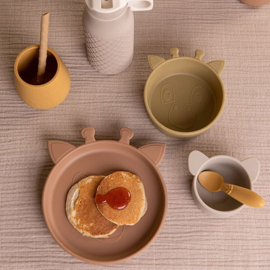 Nuuroo Silicone Baby & Kids Feeding Set Beige 2 Pieces