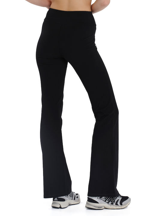 Women's Fabric Flared Trousers Black