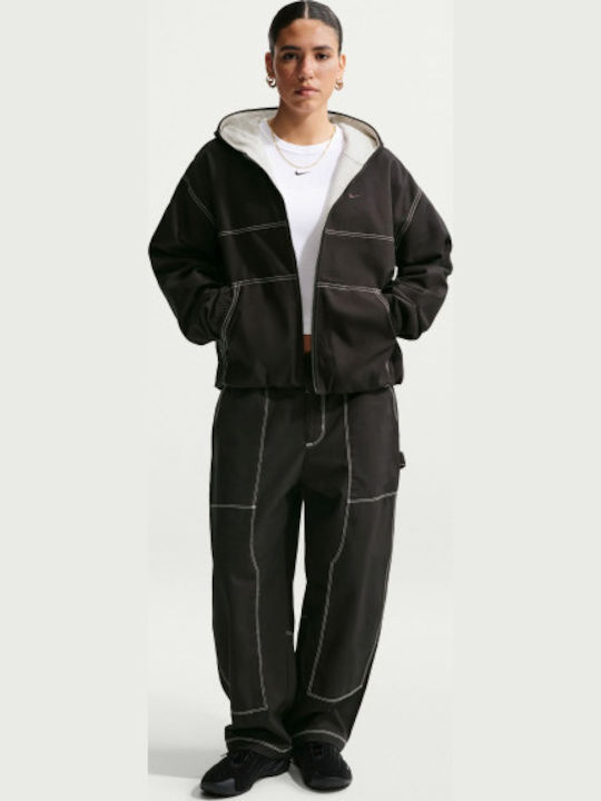 Sportswear Jachetă Hanorac Lungă De Damă Neagră
