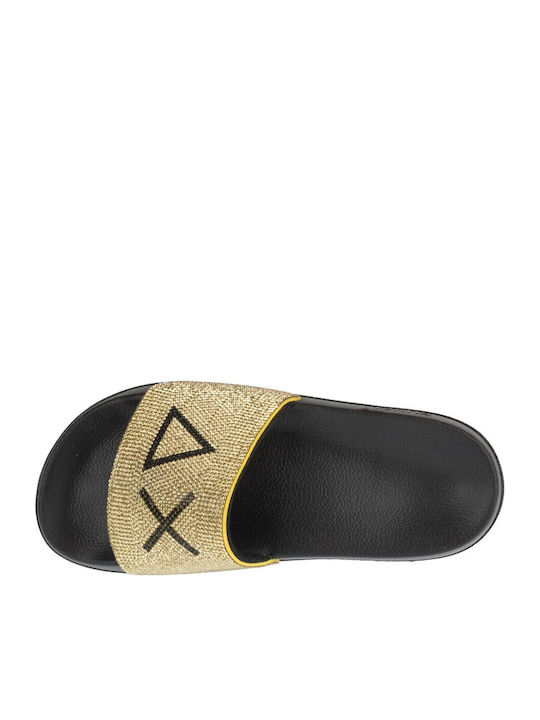Damen Zehentrenner in Gold Farbe