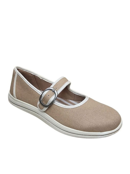 Mary Women's Ballerina Shoes in Beige Colour