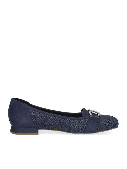 Damen Ballerinas aus Leder in Blau Farbe