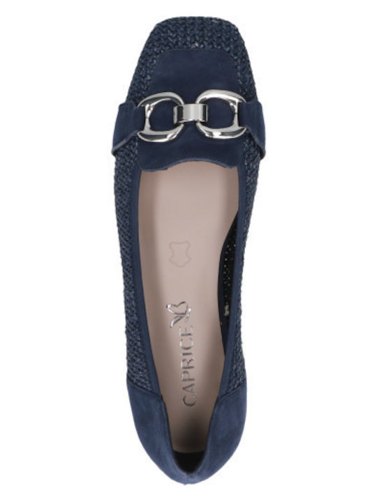 Damen Ballerinas aus Leder in Blau Farbe