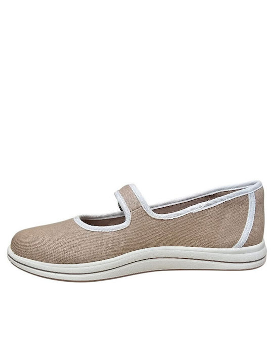 Mary Women's Ballerina Shoes in Beige Colour