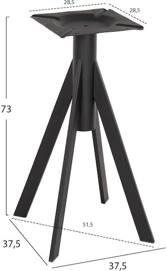 Metallic Table Stand for Table / Office Black 5x37cm