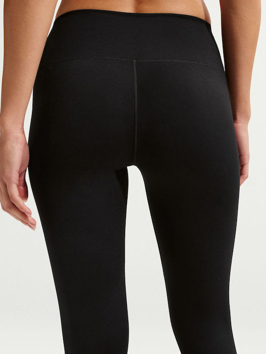 Dri-Fit One Training Γυναικείο Cropped Κολάν Ψηλόμεσο Black / White