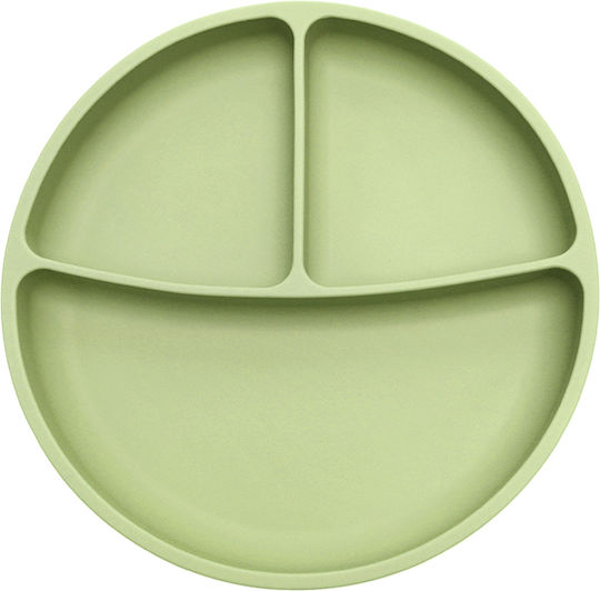 Amek Toys Toddler Silicone Food Plate Green