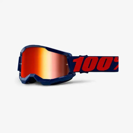 Очила За Мотокрос Motocross 100% Strata2 Masego-Mirror Червени