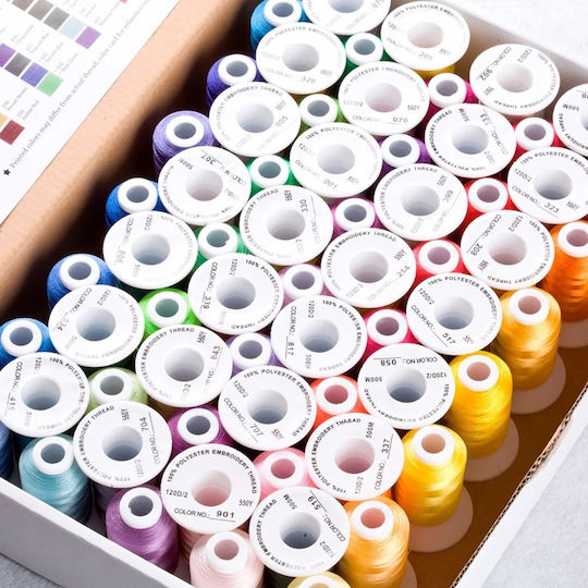 Stickerei Fäden Set 40 Spulen 1000 Meter Bruder Farben