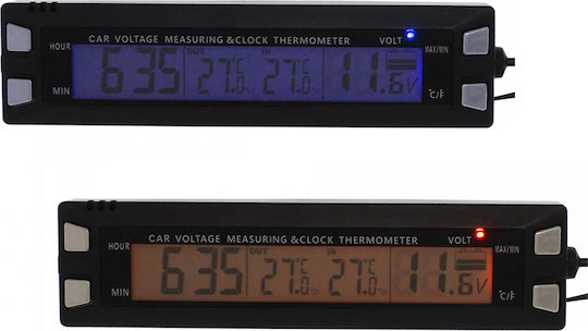 Car Lighter Voltmeter and Thermometer Digital Instrument 12V/24V