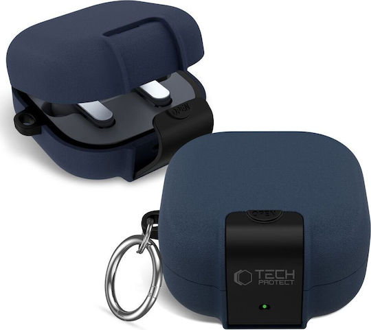 Tech-Protect Schlanke Kunststoffhülle Mit Haken In Blauer Farbe Für Galaxy Buds4 / 4 Pro