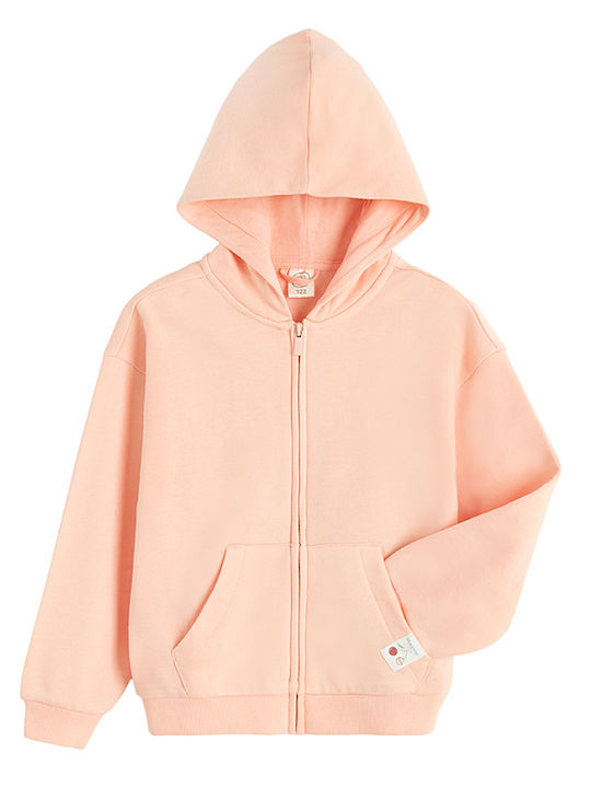 Kinder-Sweatshirt Strickjacke mit Kapuze Orange
