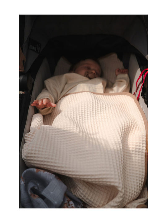BabyMam Pătură Pepinieră Swaddling 100% Bumbac Bej 57x77cm 2 Bucăți