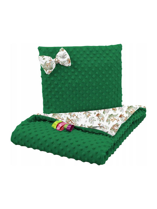 BabyMam Pătură Pepinieră Swaddling 100% Bumbac Verde 75x100cm 2 Bucăți