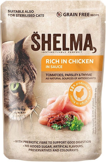 Υγρή Τροφή Γάτας Shelma Rich In Salmon Cod Beef Chicken 4x85g