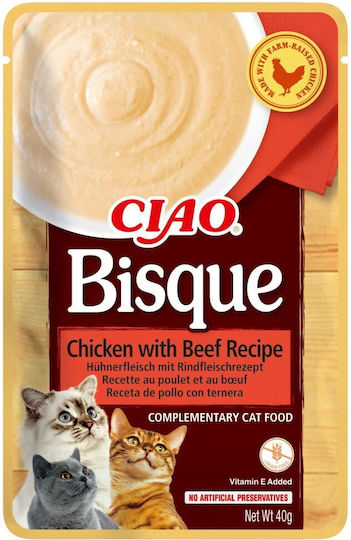 Inaba Ciao Bisque Cremige Suppe Katzenfutter Huhn Rindfleisch Fisch 24x40g