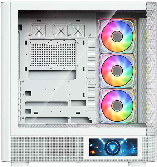 Modecom Volcano AQ400 Gaming Midi Tower Computer Case with Side Window White