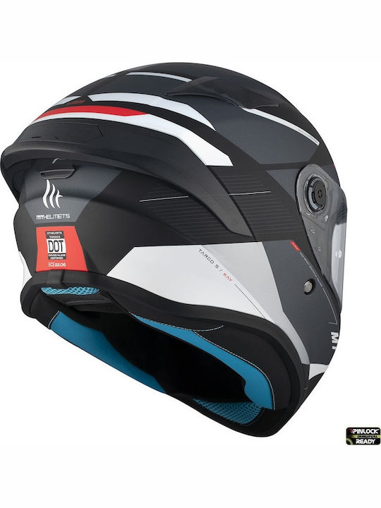 MT Targo S Kay B2 Matt Grau Motorradhelm Volles Gesicht ECE 22.06 Gewicht 1500gr