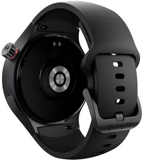 Motorola Moto Watch Aluminum 47mm with Heart Rate Monitor Matte Black with PANTONE Volcanic Ash Band