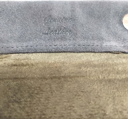Leather Gray Suede Tobacco Pouch