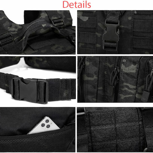 Jetbags Rz093 Tactical Military Backpack 43l Waterproof Military Backpack Camping Black Greek Camouflage