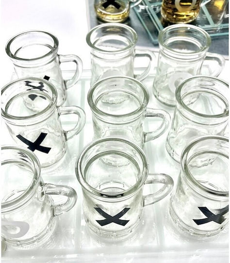 Alista Home Joc X și 0 Mini Căni de Sticlă 25 x 25 Cm Decorațiuni Cadouri pentru Petreceri Transparente