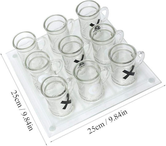 Alista Home Joc X și 0 Mini Căni de Sticlă 25 x 25 Cm Decorațiuni Cadouri pentru Petreceri Transparente