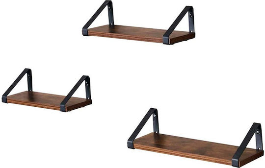 Shelves Wall 3pcs 40x12x11cm Brown Shelves Wall 3pcs 40x12x11cm Brown