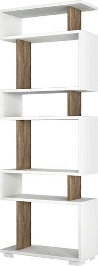 Bookcase Blok Walnut White 60x19.5x165cm