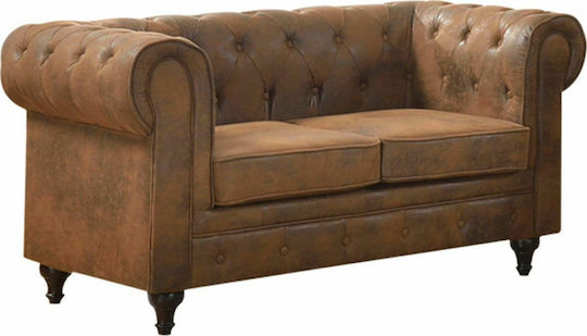 Chesterfield Two-Seater Couch Antique Camel 150x82x77cm