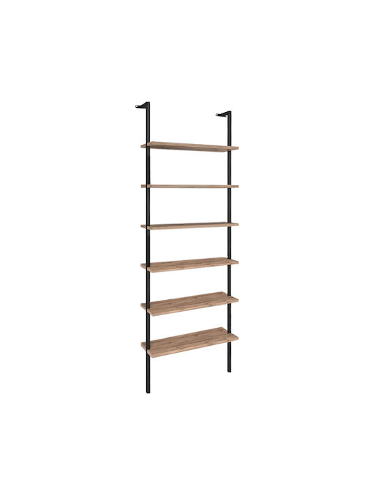 Βιβλιοθήκη Madison Μαύρο / Pine Oak 60x20x183εκ.